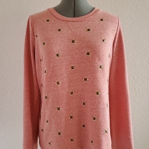 Sweatshirt w/ rhinestone design